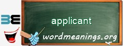 WordMeaning blackboard for applicant